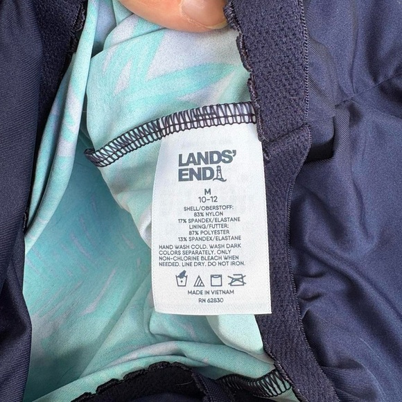Lands' End Navy and Teal tankini swimsuit - Picture 4 of 8